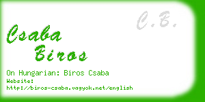 csaba biros business card